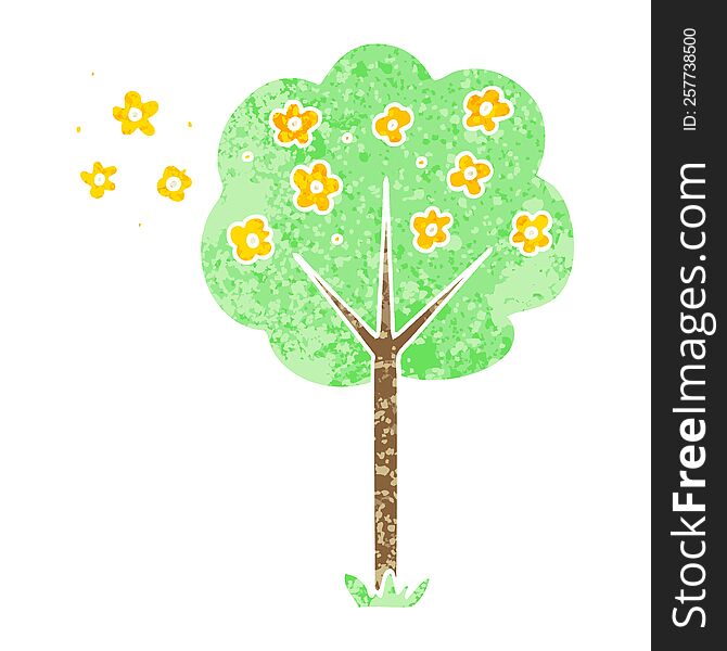 Quirky Retro Illustration Style Cartoon Tree