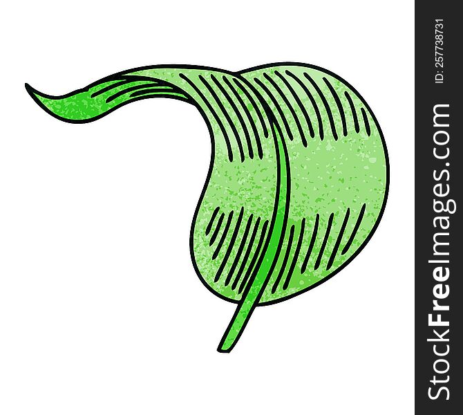 Quirky Hand Drawn Cartoon Blowing Leaf