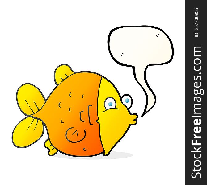 freehand drawn speech bubble cartoon funny fish
