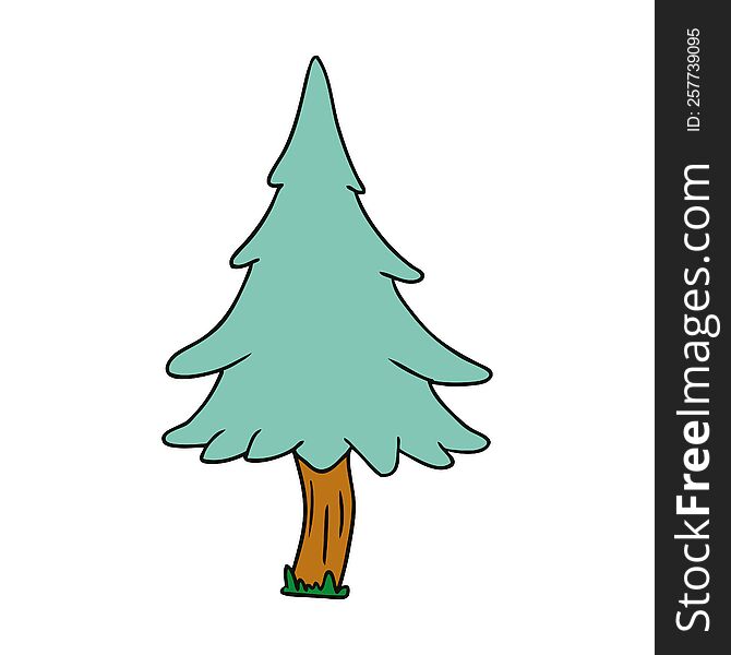 hand drawn cartoon doodle of woodland pine trees