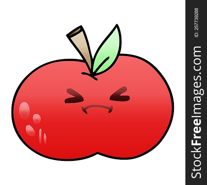 Quirky Gradient Shaded Cartoon Apple