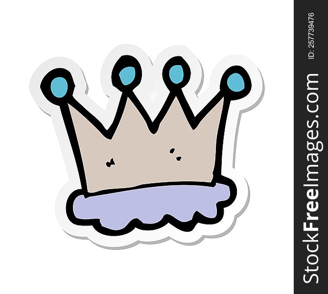 sticker of a cartoon crown symbol