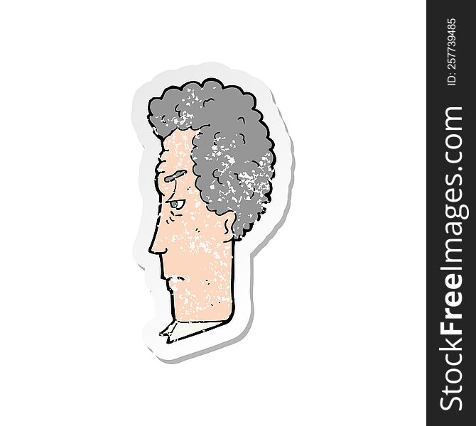 retro distressed sticker of a cartoon grey haired man