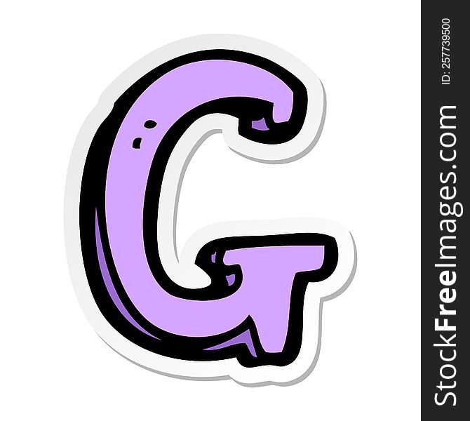 Sticker Of A Cartoon Letter G