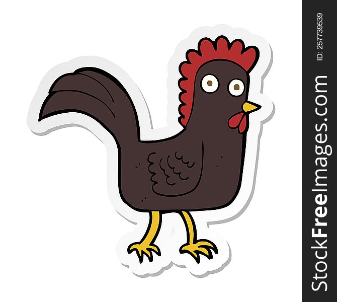 sticker of a cartoon chicken
