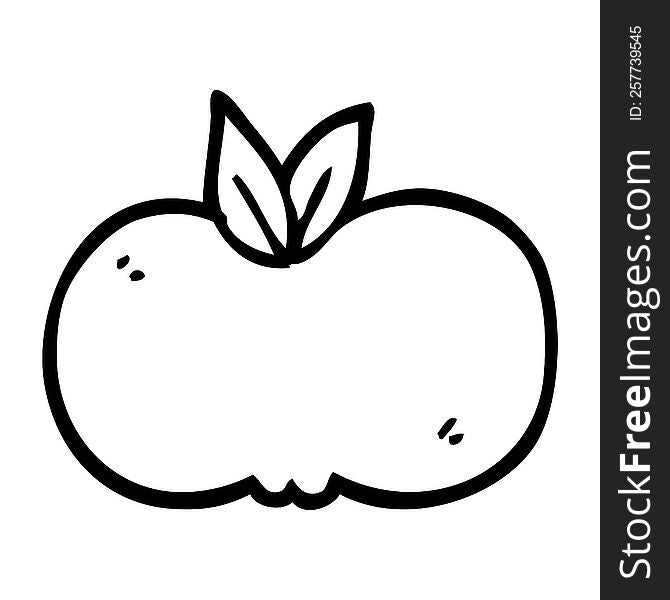 line drawing cartoon apple