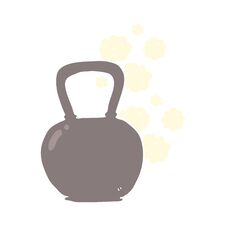 Flat Color Illustration Of A Cartoon Kettle Bell Stock Images