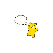 Cartoon Teddy Bear With Thought Bubble Royalty Free Stock Photos