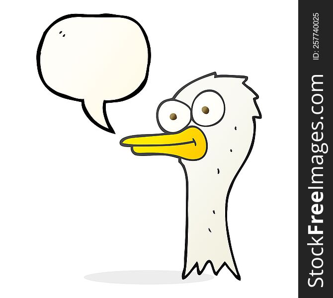 speech bubble cartoon ostrich head