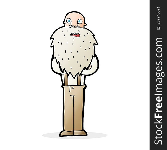 cartoon bearded old man