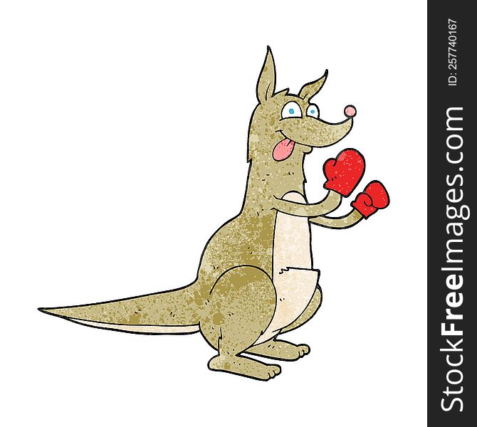 Textured Cartoon Boxing Kangaroo