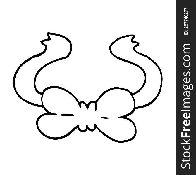 line drawing cartoon bow tie