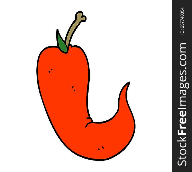 cartoon doodle red hot chilli pepper