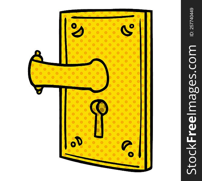 cartoon doodle of a door handle