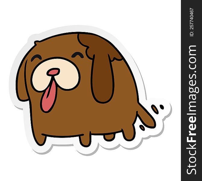 Sticker Cartoon Kawaii Of A Cute Dog