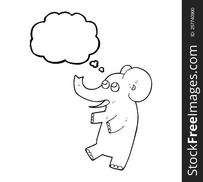 Thought Bubble Cartoon Cute Elephant