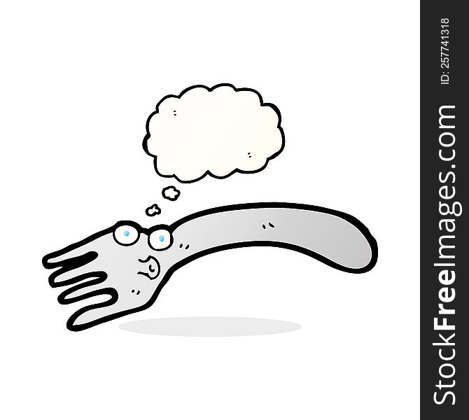 cartoon fork with thought bubble