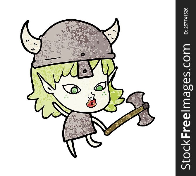 pretty cartoon viking elf girl. pretty cartoon viking elf girl