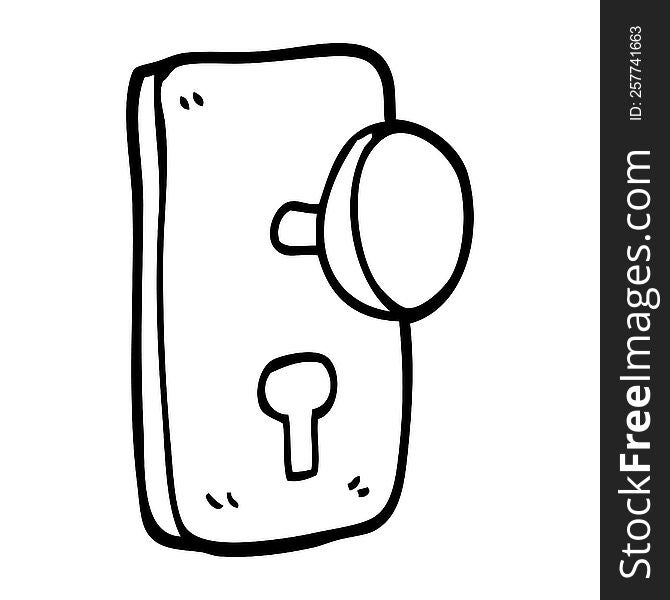 line drawing cartoon door handle