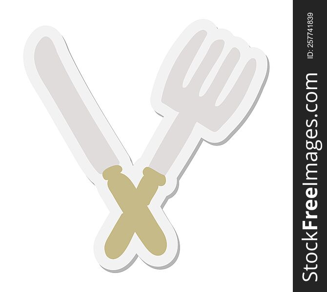 knife and fork sticker