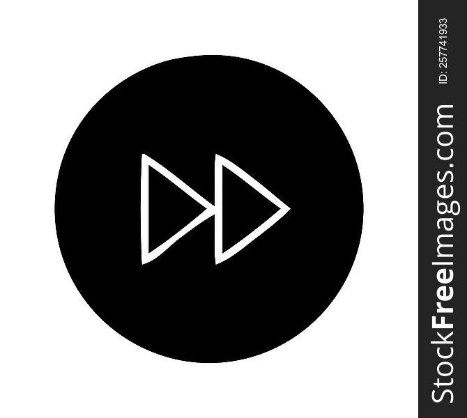 Flat Symbol Fast Forward Button