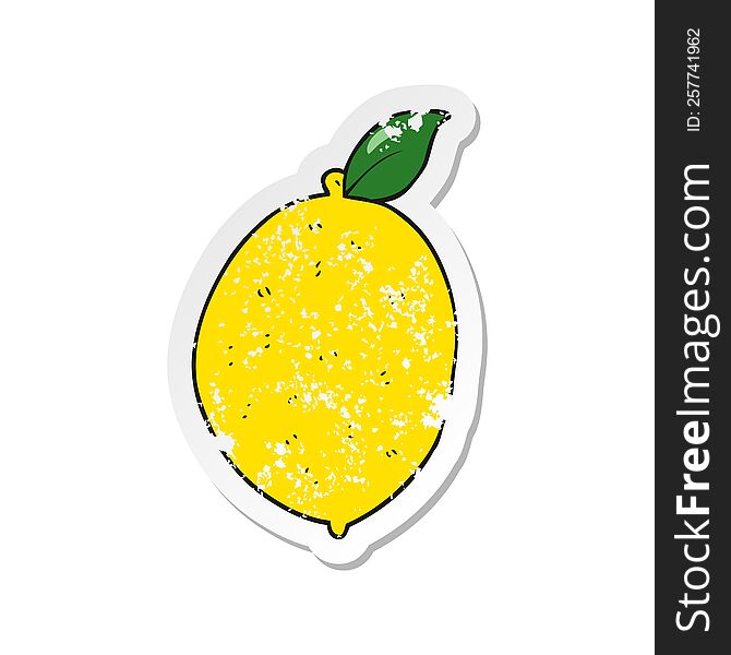 Retro Distressed Sticker Of A Cartoon Lemon