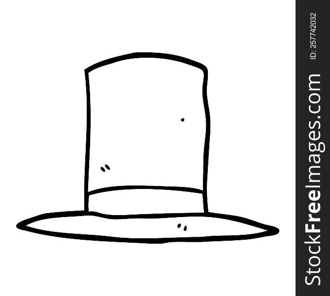 Line Drawing Cartoon Top Hat