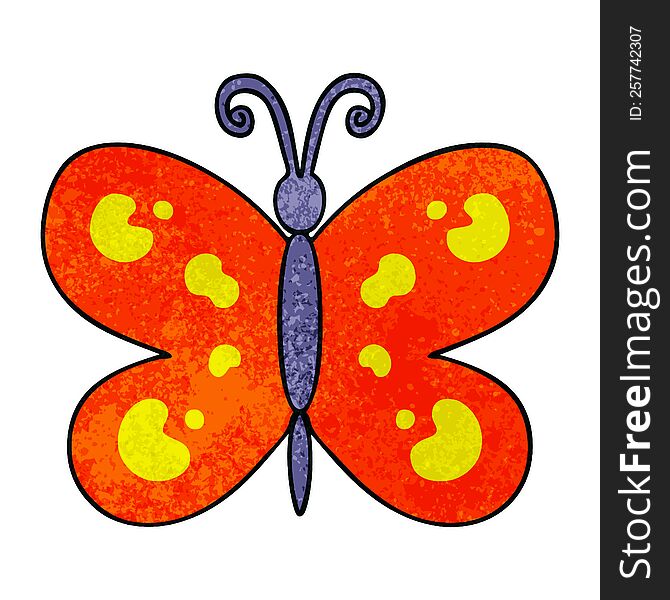 quirky hand drawn cartoon butterfly