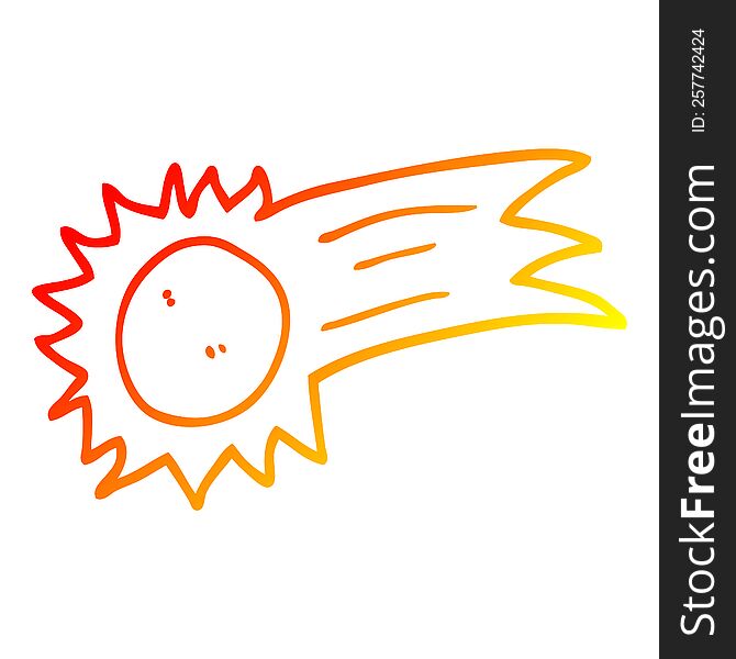 warm gradient line drawing of a cartoon flying sun