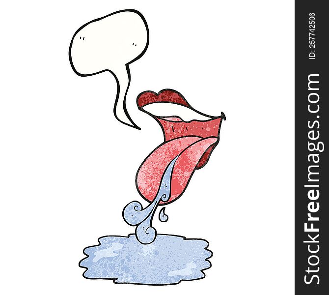 Speech Bubble Textured Cartoon Mouth Drooling