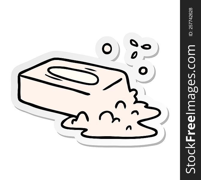 Sticker Cartoon Doodle Of A Bubbled Soap