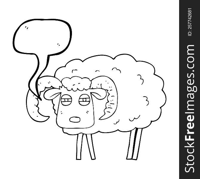 Speech Bubble Cartoon Ram Covered In Mud