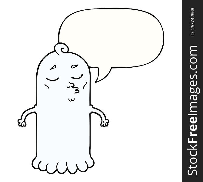 cartoon ghost with speech bubble. cartoon ghost with speech bubble