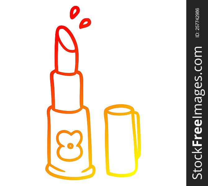 warm gradient line drawing of a cartoon lipstick