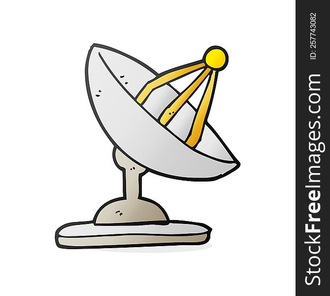freehand drawn cartoon satellite dish