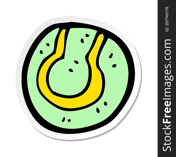 Sticker Of A Cartoon Tennis Ball