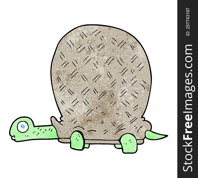 freehand textured cartoon tortoise