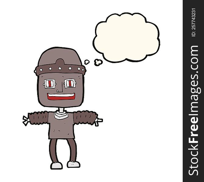 Cartoon Robot With Thought Bubble