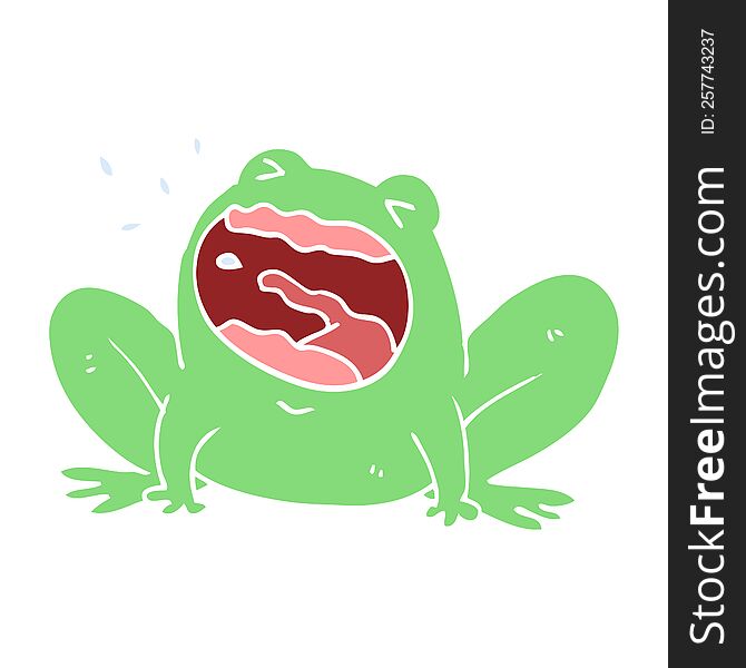 flat color style cartoon frog shouting