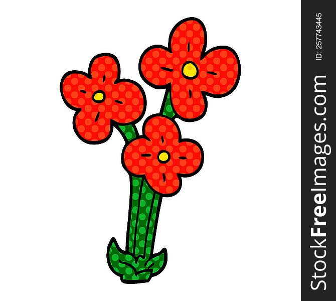 cartoon doodle bunch of flowers