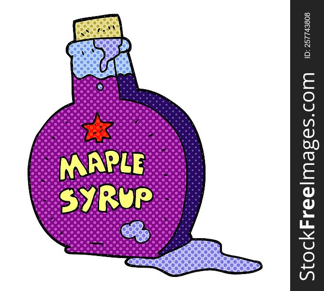 freehand drawn cartoon maple syrup bottle