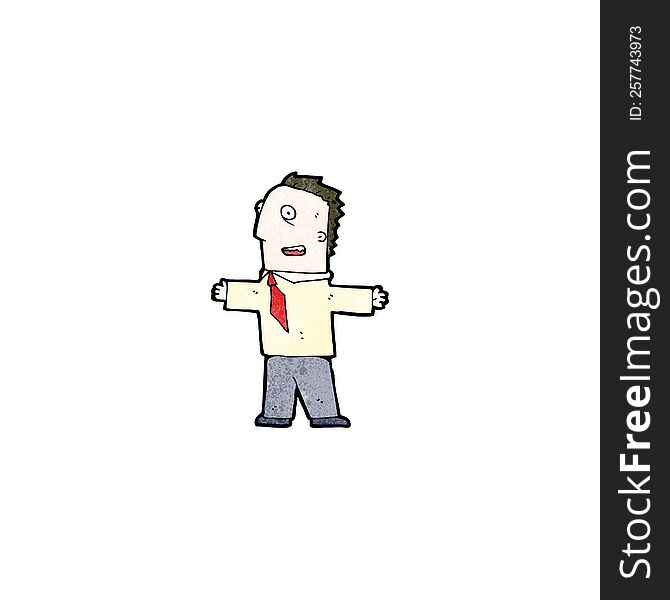 cartoon enthusiastic businessman