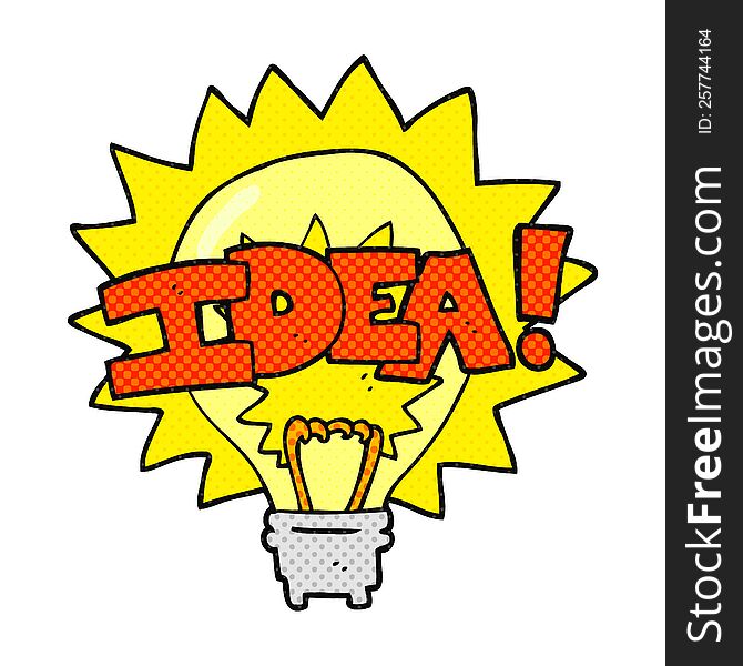 cartoon idea light bulb symbol