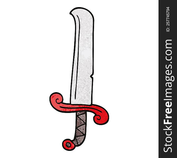 cartoon doodle long sword