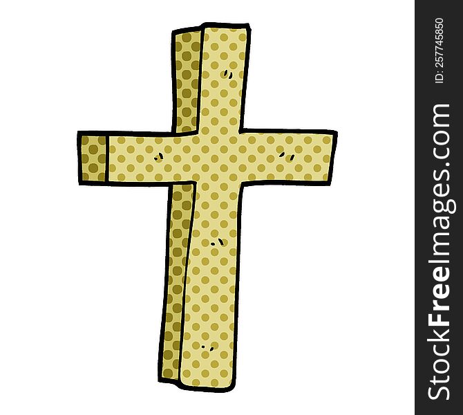 Cartoon Doodle Wooden Cross