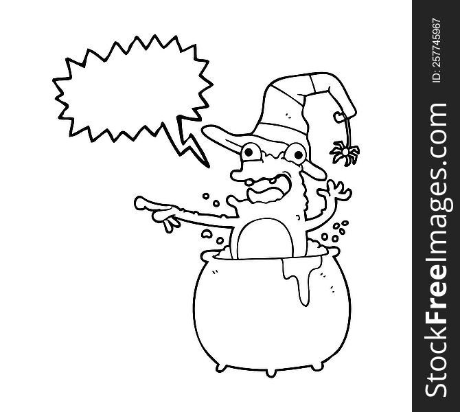 freehand drawn speech bubble cartoon halloween toad
