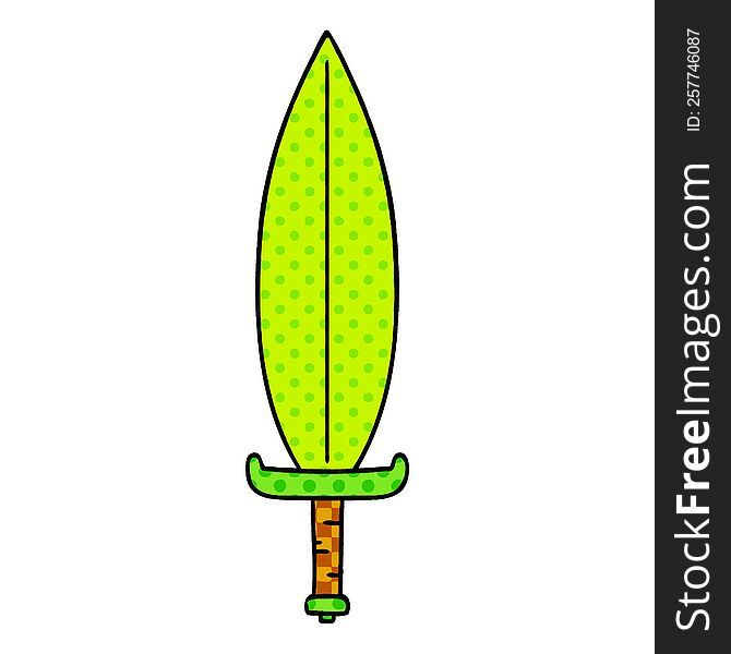 Cartoon Doodle Of A Magic Leaf Knife