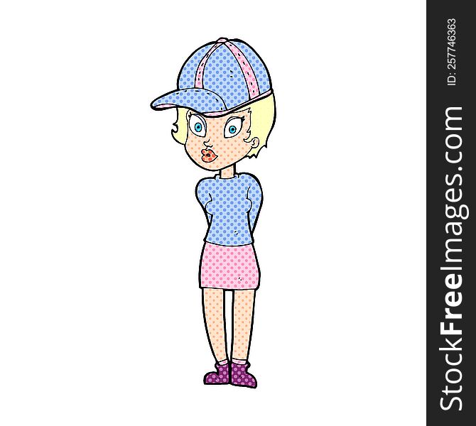 Cartoon Woman In Hat