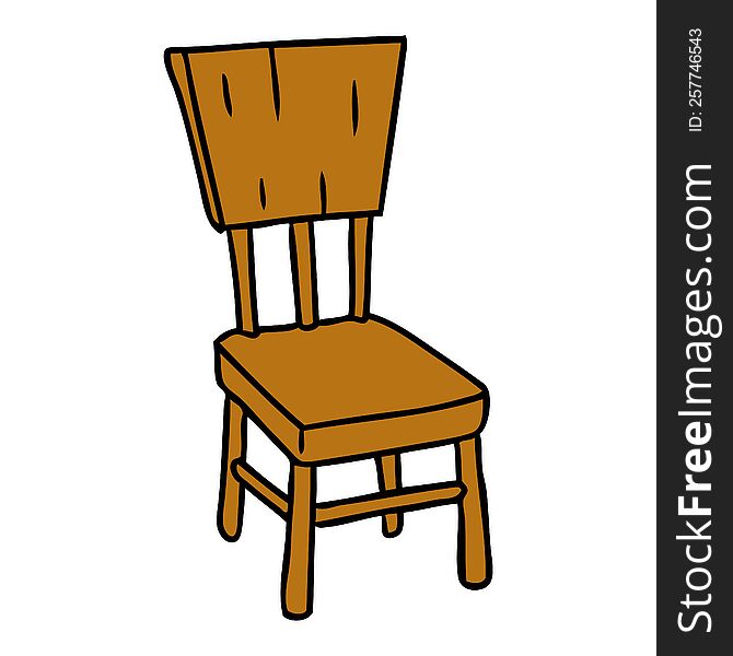 cartoon doodle of a  wooden chair