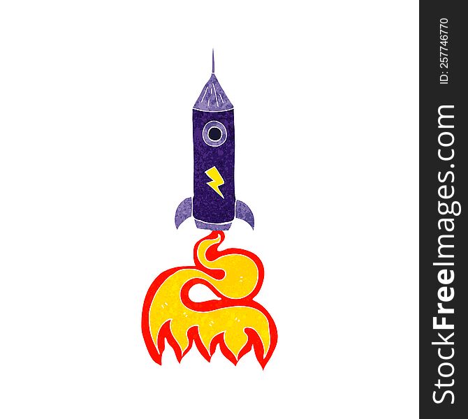 cartoon space rocket
